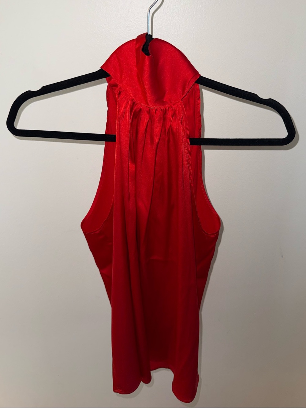 Mixology Red Silk Halter Top